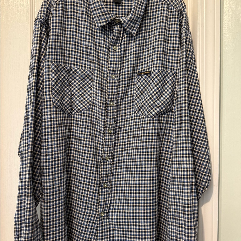 Ralph Lauren Jeans Co. Blue and Cream Checkered Shirt 2XT
